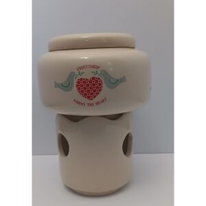 Vintage Potpourri Wax Warmer Blue Birds Hearts 80s Cottagecore Farmcore Country